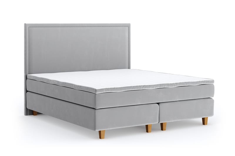 SINNEBO Velvet Sänkypaketti 180x200 - Ljusgrå - Möbler - Sovrum - Sängar - Komplett Sängpaket