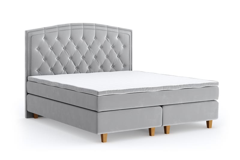 SINNEBO Velvet Sänkypaketti 180x200 - Ljusgrå - Möbler - Sovrum - Sängar - Komplett Sängpaket