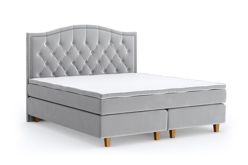SINNEBO Velvet Sänkypaketti 180x200 - Ljusgrå - Möbler - Sovrum - Sängar - Komplett Sängpaket