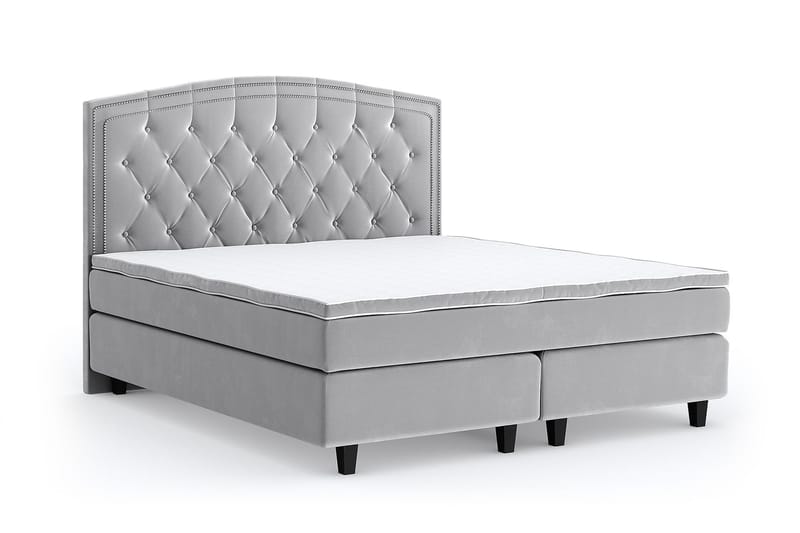 SINNEBO Velvet Sänkypaketti 210x210 - Ljusgrå - Möbler - Sovrum - Sängar - Komplett Sängpaket
