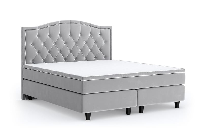 SINNEBO Velvet Sänkypaketti 210x210 - Ljusgrå - Möbler - Sovrum - Sängar - Komplett Sängpaket