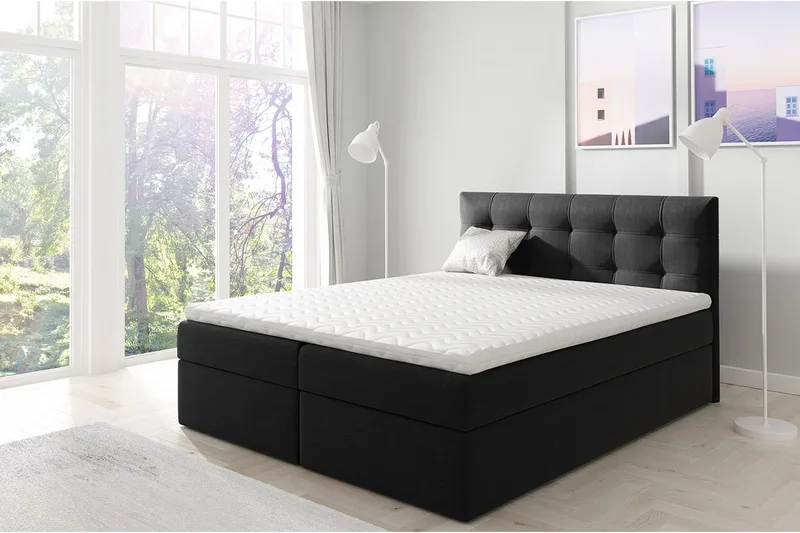 Skaftå Kontinentalsäng 160x200 cm - Svart/Vit - Möbler - Sovrum - Sängar - Kontinentalsängar