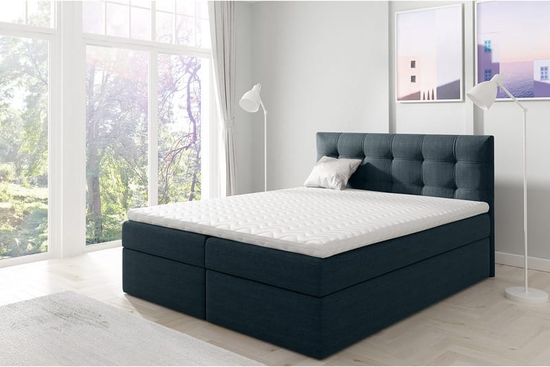 Skaftå Kontinentalsäng 200x200 cm - Svart/Blå/Grå/Vit - Möbler - Sovrum - Sängar - Kontinentalsängar