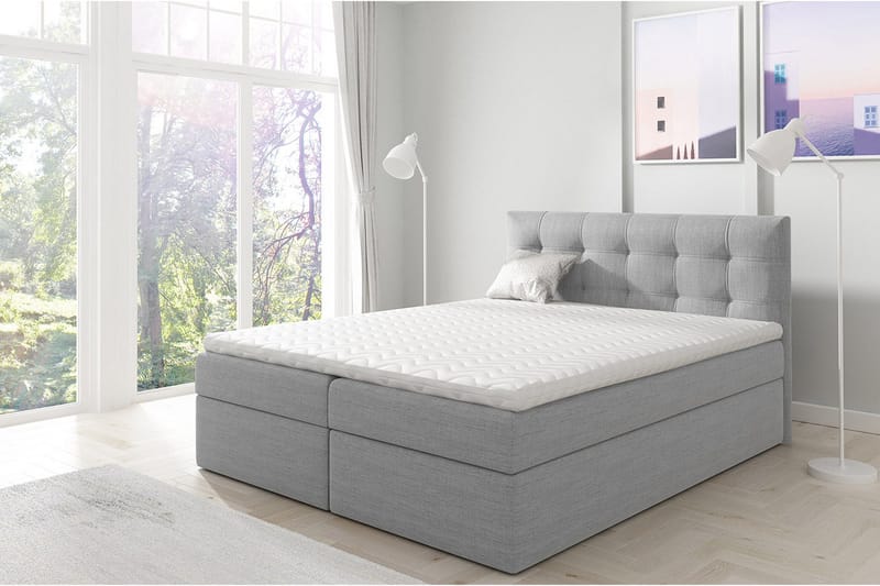 Skaftå Kontinentalsäng 200x200 cm - Svart/Grå/Vit - Möbler - Sovrum - Sängar - Kontinentalsängar