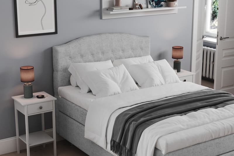 STACIA Sängpaket 120x200 Fast Ljusgrå - Möbler - Sovrum - Sängar - Komplett Sängpaket