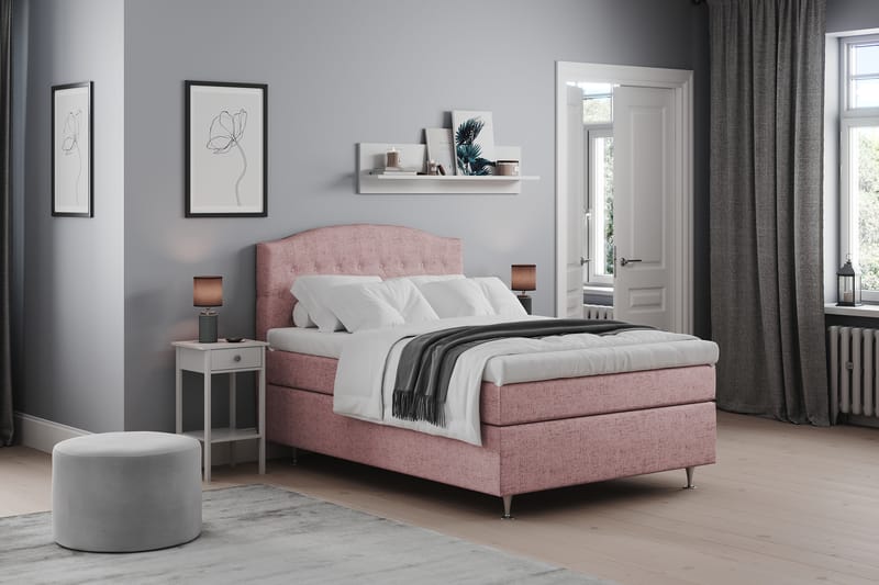 STACIA Sängpaket 120x200 Fast Rosa - Möbler - Sovrum - Sängar - Komplett Sängpaket