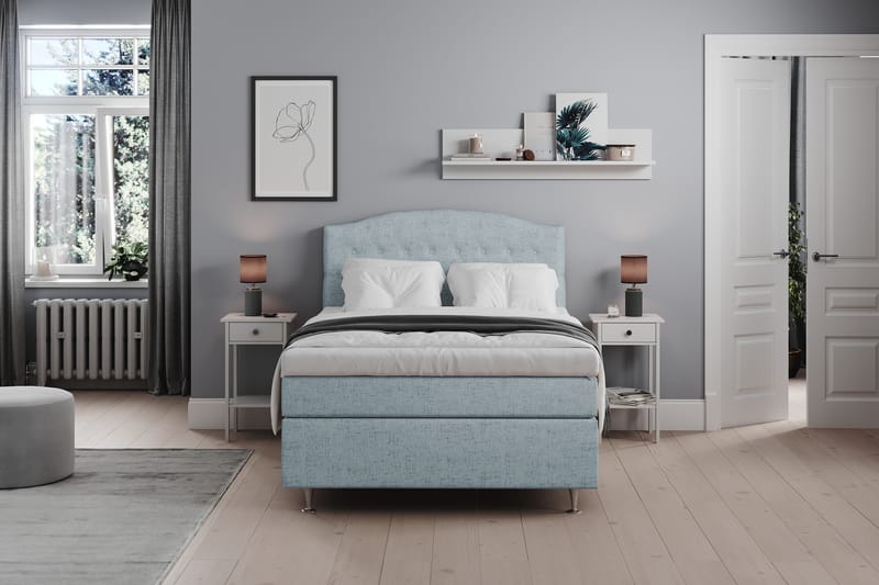 STACIA Sängpaket 140x200 Fast Ljusblå - Möbler - Sovrum - Sängar - Komplett Sängpaket