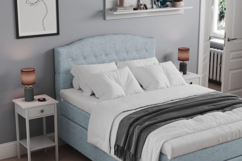 STACIA Sängpaket 140x200 Fast Ljusblå - Möbler - Sovrum - Sängar - Komplett Sängpaket