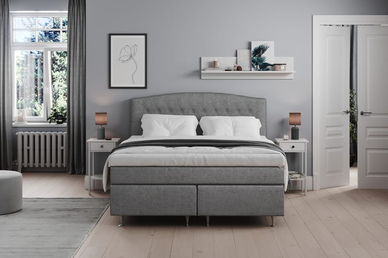 STACIA Sängpaket 160x200 Fast Grå - Möbler - Sovrum - Sängar - Komplett Sängpaket