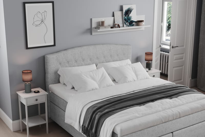 STACIA Sängpaket 160x200 Fast Ljusgrå - Möbler - Sovrum - Sängar - Komplett Sängpaket