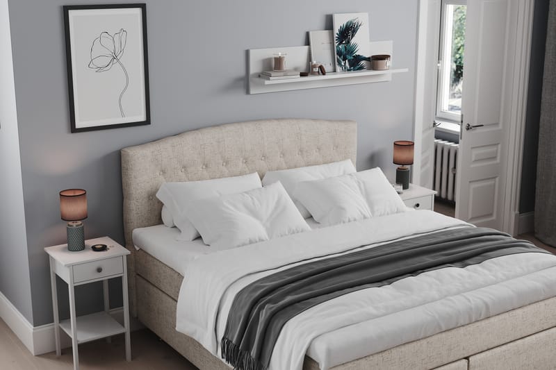 STACIA Sängpaket 160x200 Fast/Medium Beige - Komplett Sängpaket - Kontinentalsängar