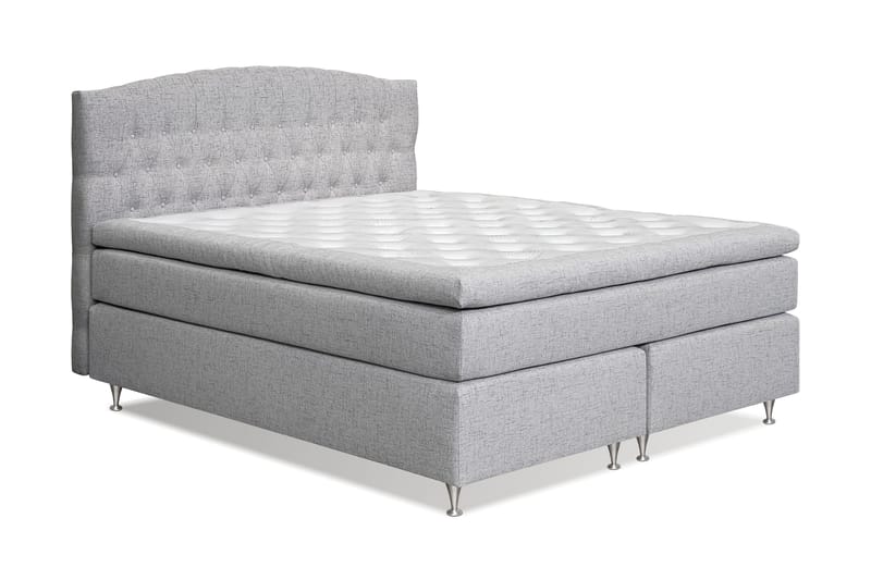 STACIA Sängpaket 160x200 Fast/Medium Ljusgrå - Komplett Sängpaket - Kontinentalsängar