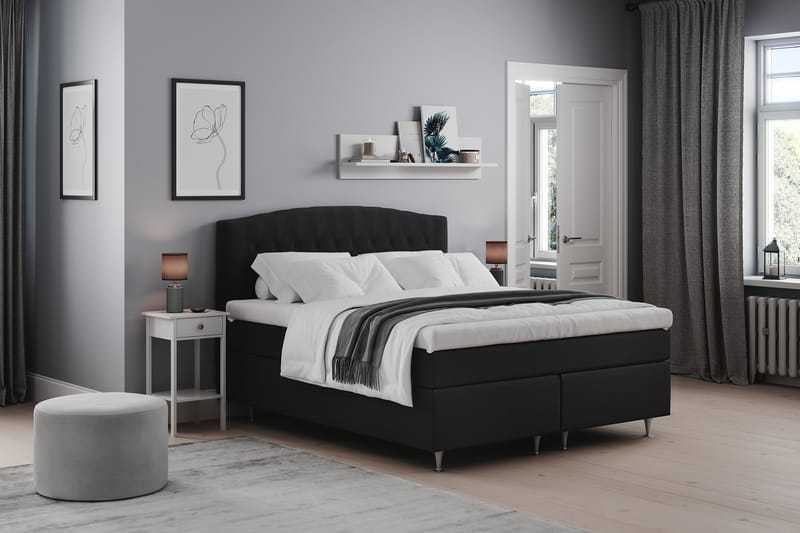 STACIA Sängpaket 180x200 Fast Svart - Möbler - Sovrum - Sängar - Komplett Sängpaket