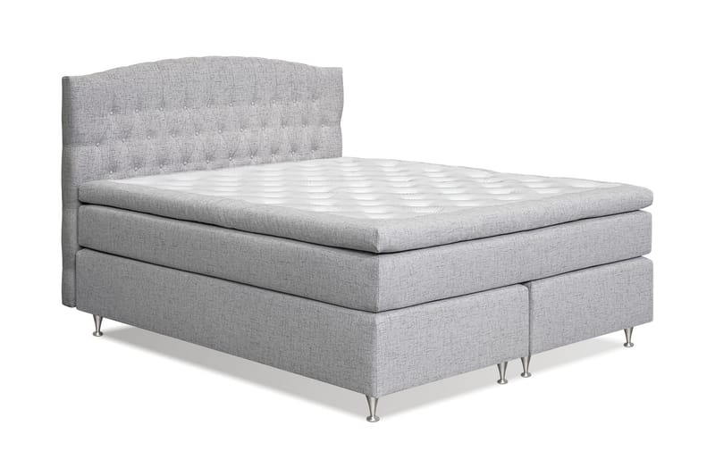 STACIA Sängpaket 180x200 Fast/Medium Ljusgrå - Komplett Sängpaket - Kontinentalsängar