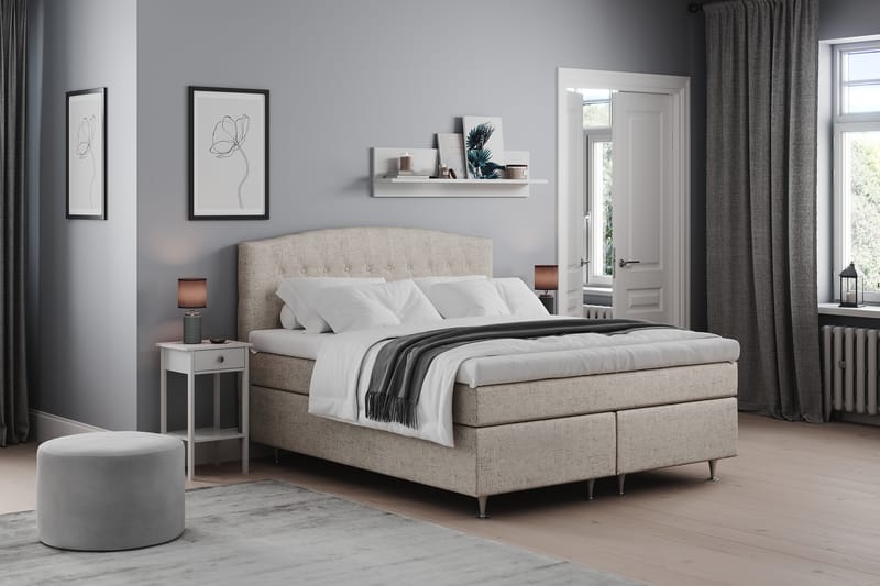 STACIA Sängpaket 180x200 Medium Beige - Möbler - Sovrum - Sängar - Komplett Sängpaket
