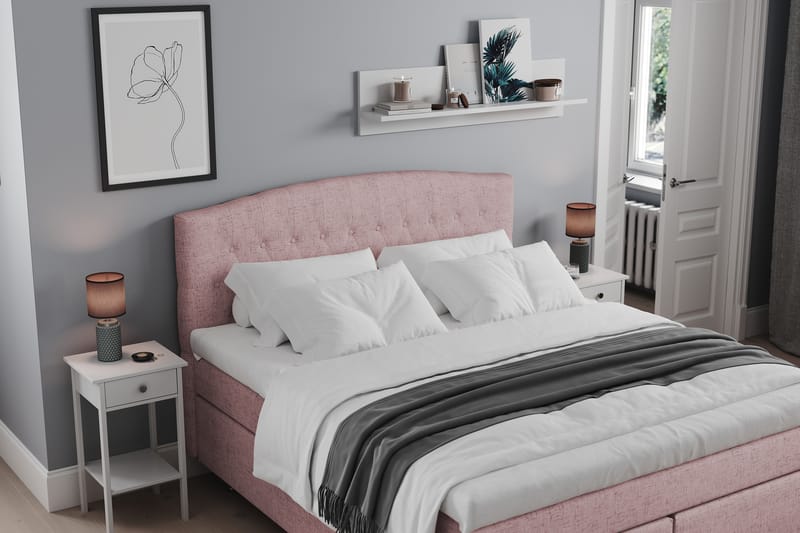 STACIA Sängpaket 180x200 Medium Rosa - Möbler - Sovrum - Sängar - Komplett Sängpaket
