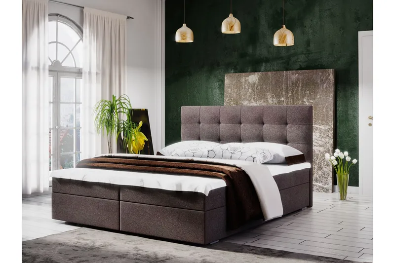 Stephanie Sängpaket 180x200 Rutmönstrad Gavel  Brun, Brun