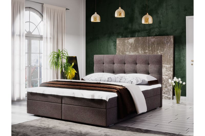 Stephanie Sängpaket 180x200 Rutmönstrad Gavel  Brun, Brun