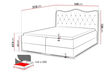 Sultan Kontinentalsäng 160x200 cm - Vit - Möbler - Sovrum - Sängar - Kontinentalsängar
