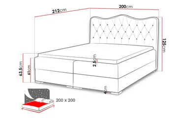 Sultan Kontinentalsäng 200x200 - Vit - Möbler - Sovrum - Sängar - Kontinentalsängar