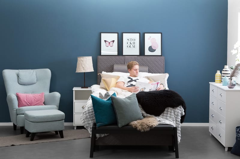 Sundborn Kontinentalsäng 120x200 Valbar - Grå - Möbler - Sovrum - Sängar - Kontinentalsängar