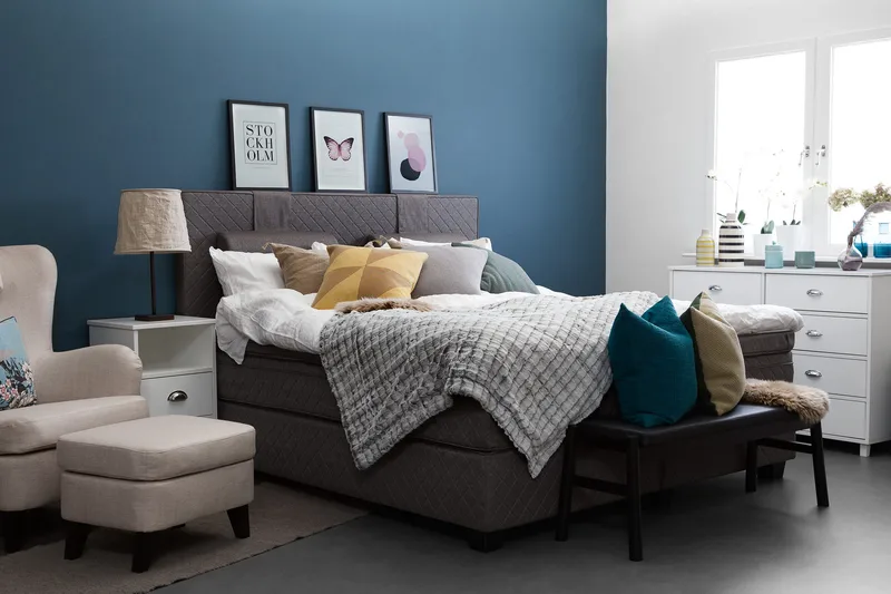 Sundborn Kontinentalsäng 210x200 cm - Grå - Möbler - Sovrum - Sängar - Kontinentalsängar