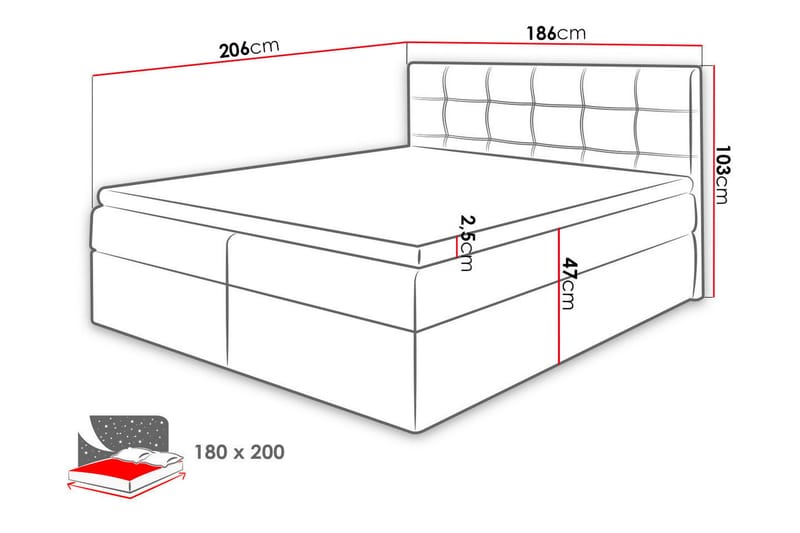 TYNDROM Kontinentalsäng 180x200 cm Svart - Möbler - Sovrum - Sängar - Kontinentalsängar