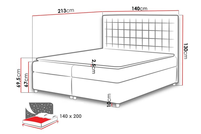 Valheim Kontinentalsäng 140x200 cm - Vit - Möbler - Sovrum - Sängar - Kontinentalsängar