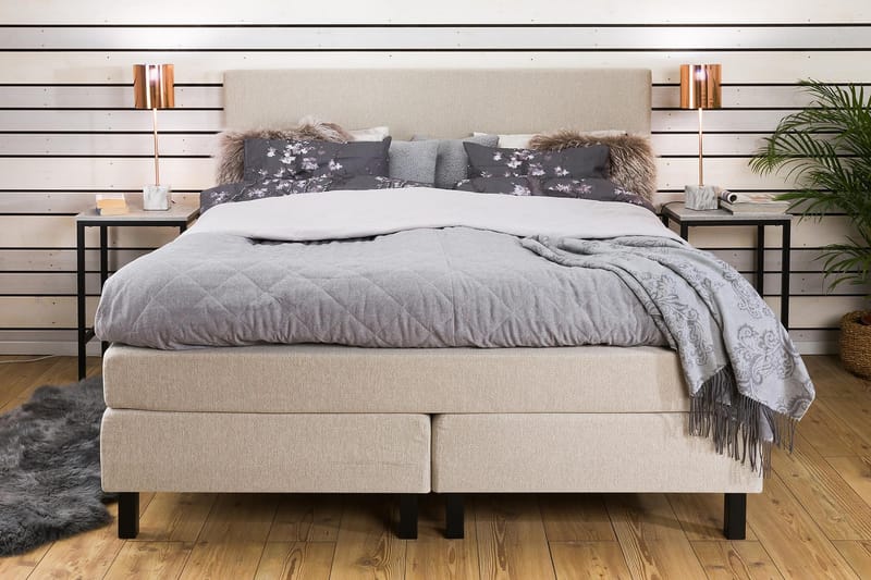 VALLVIK Kontinentalsäng 160x200 cm beige - Möbler - Sovrum - Sängar - Kontinentalsängar