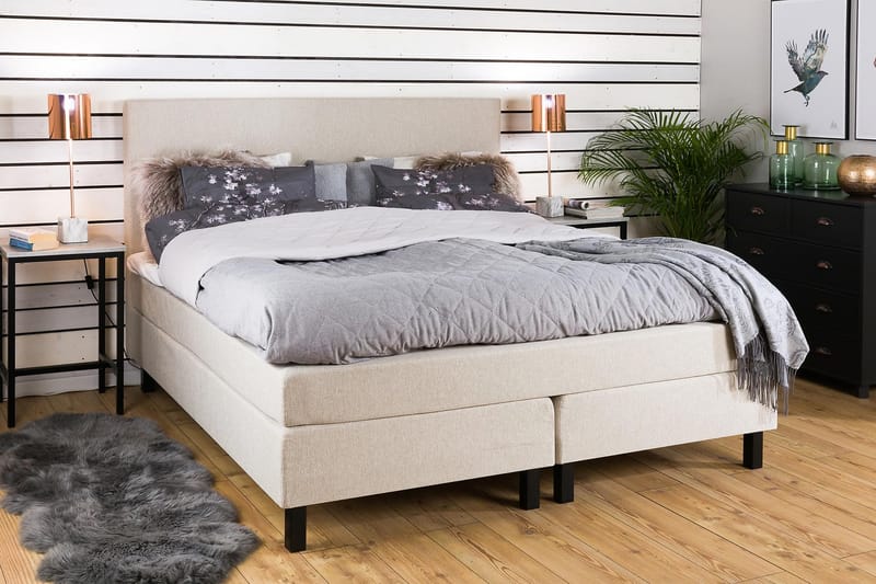VALLVIK Kontinentalsäng 160x200 cm beige - Möbler - Sovrum - Sängar - Kontinentalsängar