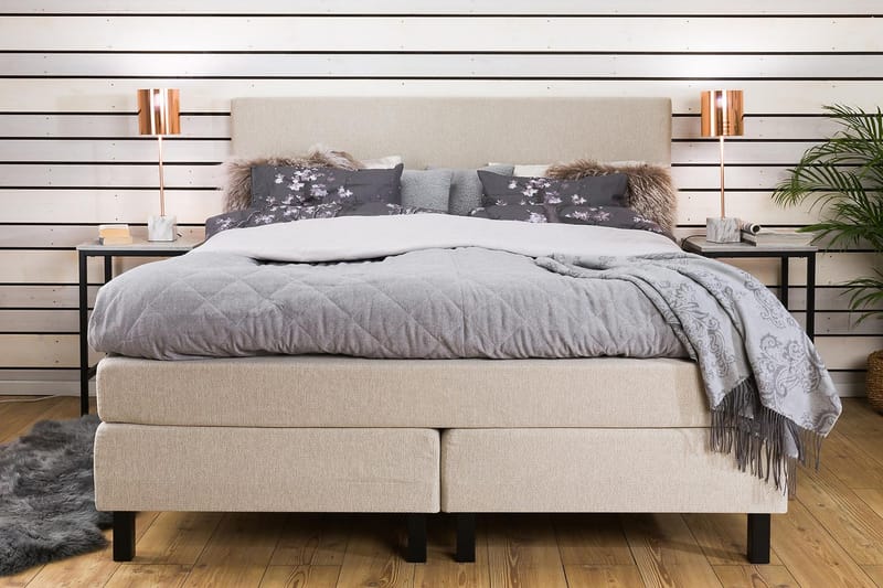 VALLVIK Kontinentalsäng 160x200 cm beige - Möbler - Sovrum - Sängar - Kontinentalsängar