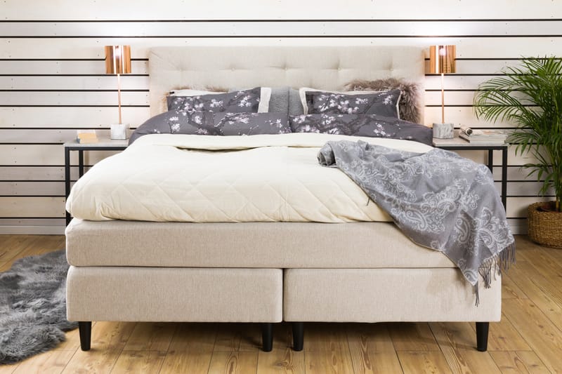 VENCE Kontinentalsäng - Sängpaket 160 Beige - Möbler - Sovrum - Sängar - Komplett Sängpaket