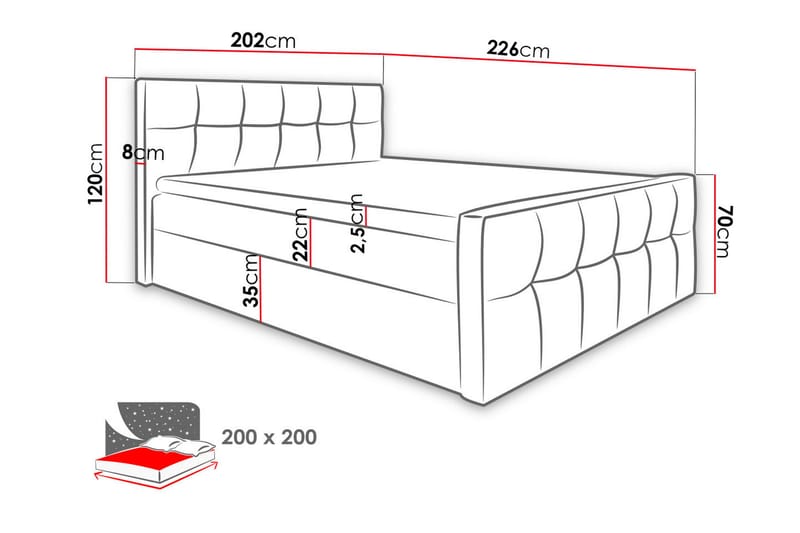 VIKARBODARNA Kontinentalsäng 200x200 cm - Svart - Möbler - Sovrum - Sängar - Kontinentalsängar