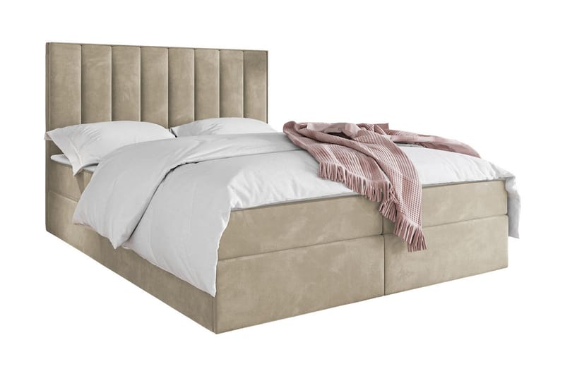 WESP Kontinentalsäng 140x200  cm Medium Sammet/Beige - Möbler - Sovrum - Sängar - Kontinentalsängar