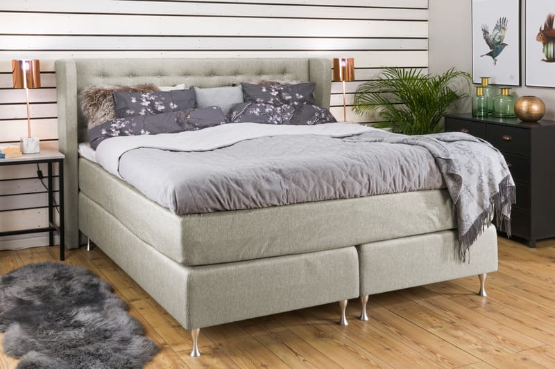 ZOUL Kontinentalsäng - Sängpaket 160 Beige - Möbler - Sovrum - Sängar - Komplett Sängpaket