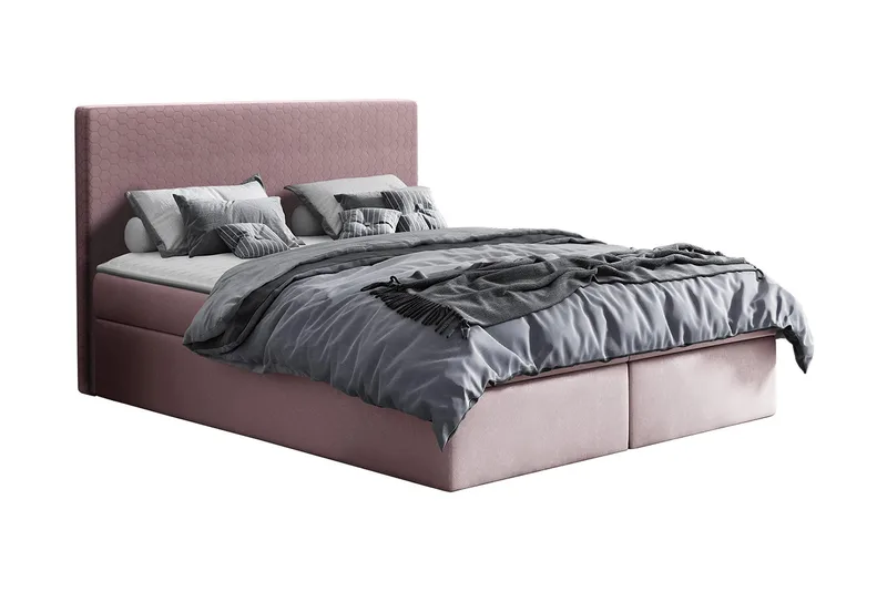 Laargard Kontinentalsäng medFörvaring 140x200, Rosa