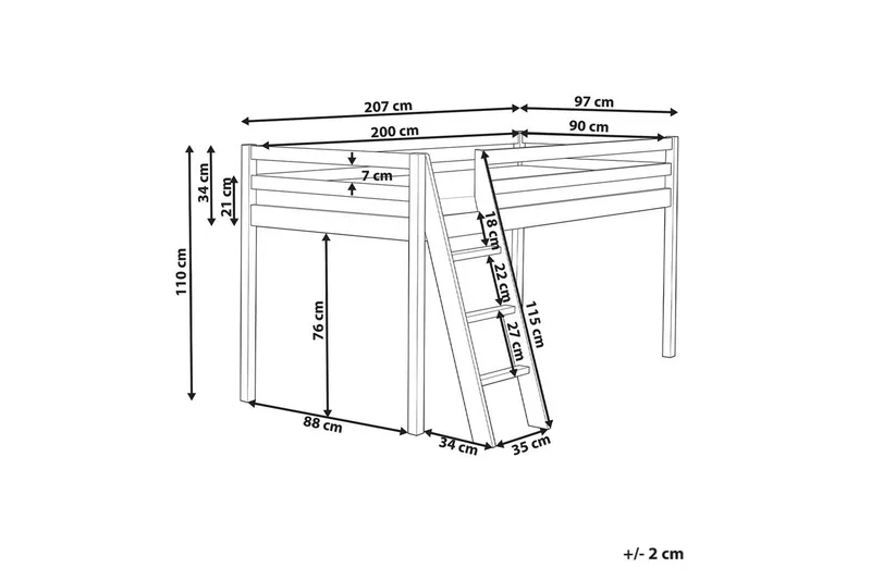 Låg våningssäng Ascoux - Vit - Möbler - Sovrum - Sängar - Våningssängar & loftsängar