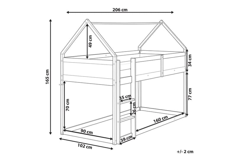 Låg våningssäng Dienne - Vit - Möbler - Sovrum - Sängar - Våningssängar & loftsängar