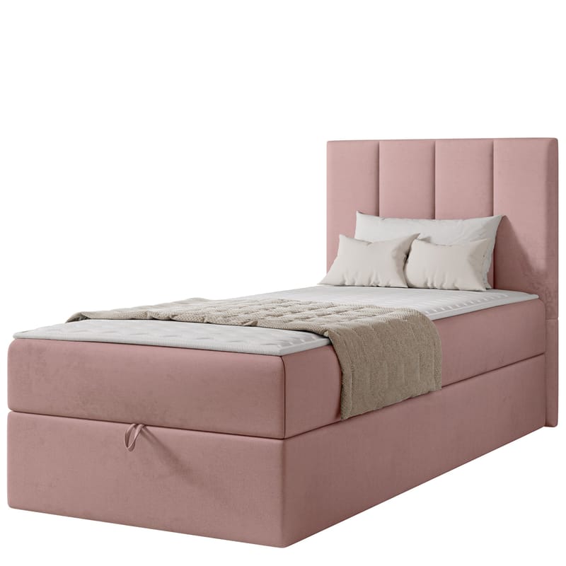 Laggano Sängpaket Kontinentalsäng 100x200 cm, ljusrosa