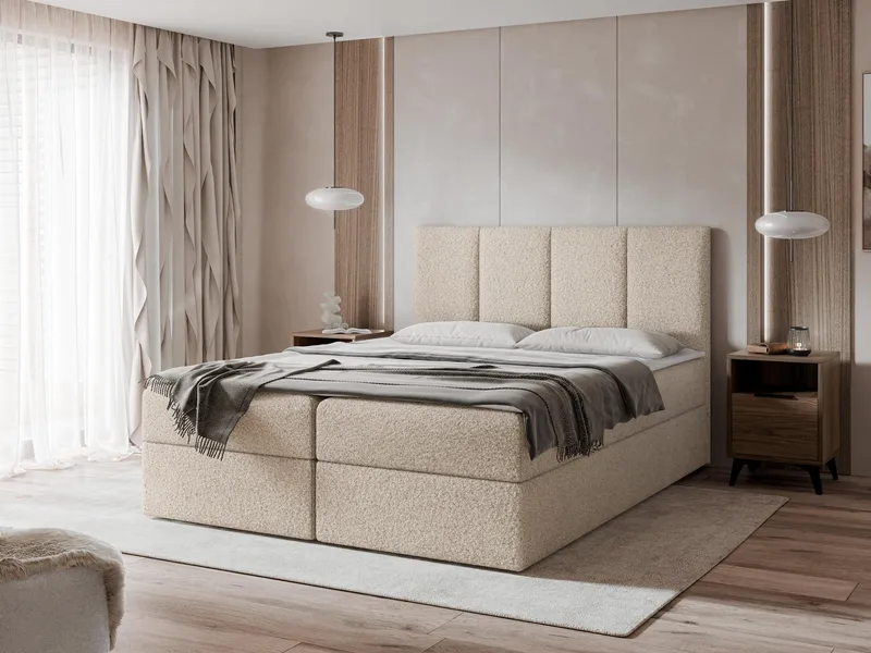Laggano Sängpaket Kontinentalsäng 160x200 cm - ljusbeige - Möbler - Sovrum - Sängar - Komplett Sängpaket