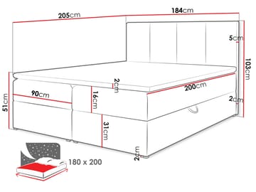 Laggano Sängpaket Kontinentalsäng 180x200 cm - grå - Möbler - Sovrum - Sängar - Komplett Sängpaket
