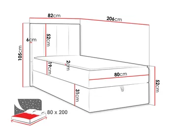 Laggano Sängpaket Kontinentalsäng 80x200 cm - Lambi 08 ljusbeige - Möbler - Sovrum - Sängar - Komplett Sängpaket