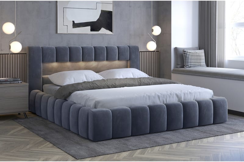 Lamica Sängram med Förvaring 140x200 cm - Mörkgrå - Möbler - Sovrum - Sängram & sängstomme