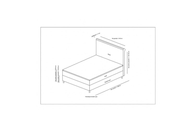 Lamoon Komplett Sängpaket 160x200 cm - Antracit - Möbler - Sovrum - Sängar - Komplett Sängpaket