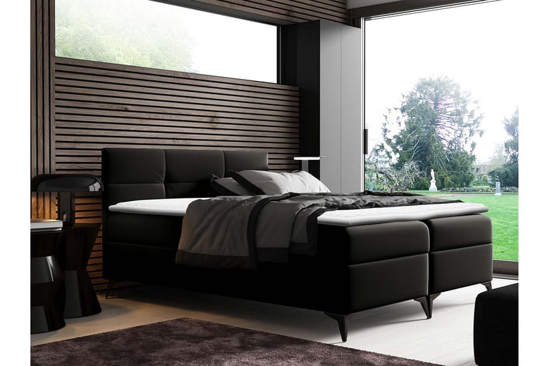 Leckersbo Komplett Sängpaket Kontinentalsäng med förvaring 160x200 cm - Svart - Möbler - Sovrum - Sängar - Komplett Sängpaket