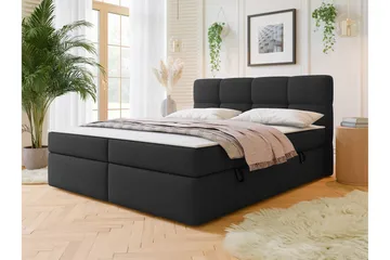 Leckersbo Komplett Sängpaket Kontinentalsäng med förvaring 160x200 cm - Svart - Möbler - Sovrum - Sängar - Komplett Sängpaket