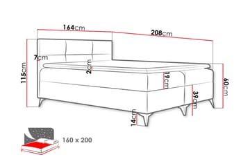 Leckersbo Komplett Sängpaket Kontinentalsäng med förvaring 160x200 cm - Svart - Möbler - Sovrum - Sängar - Komplett Sängpaket