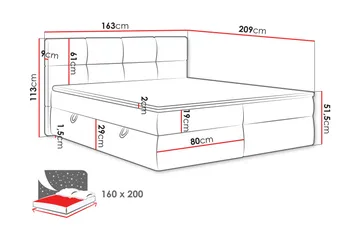 Leckersbo Komplett Sängpaket Kontinentalsäng med förvaring 160x200 cm - Vit - Möbler - Sovrum - Sängar - Komplett Sängpaket