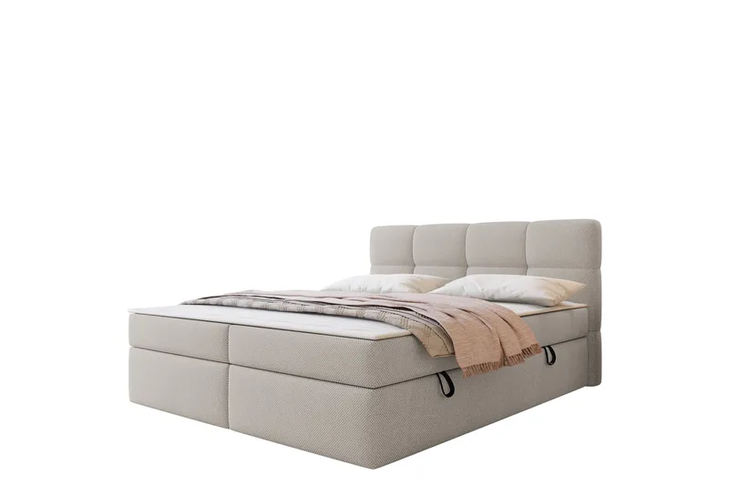 Leckersbo Komplett Sängpaket Kontinentalsäng med förvaring 180x200 cm, Beige