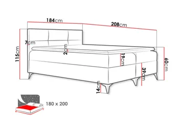 Leckersbo Komplett Sängpaket Kontinentalsäng med förvaring 180x200 cm - Svart - Möbler - Sovrum - Sängar - Komplett Sängpaket